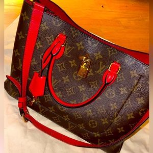 Louis Vuitton flower monogram tote .